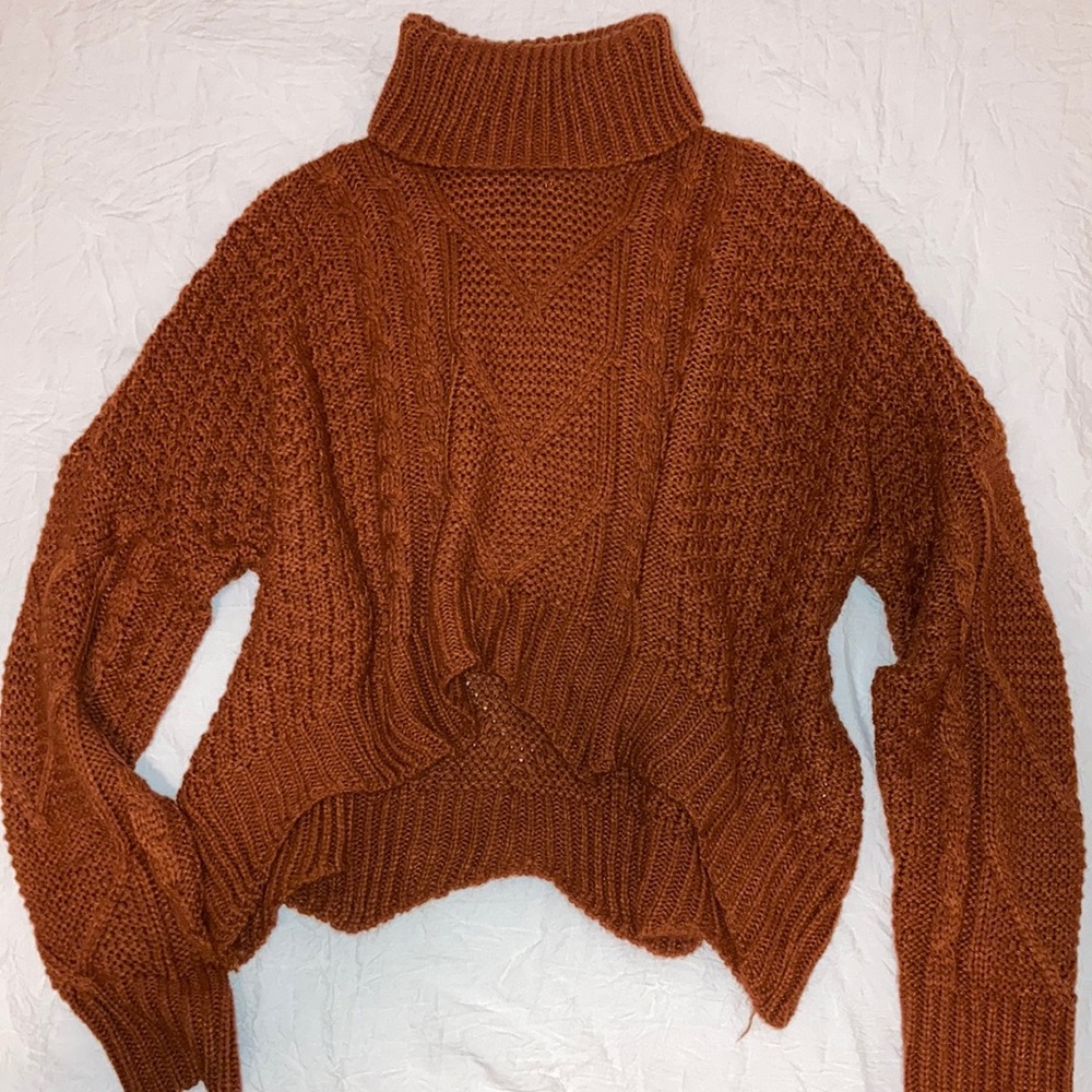 ❄️Used Shein Asymmetrical Hem Mixed Knit Sweater
